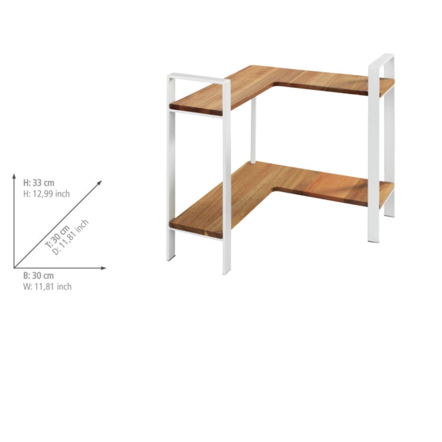 WENKO 53025100 - Polica LOUISA 30x33 cm bela/rjava