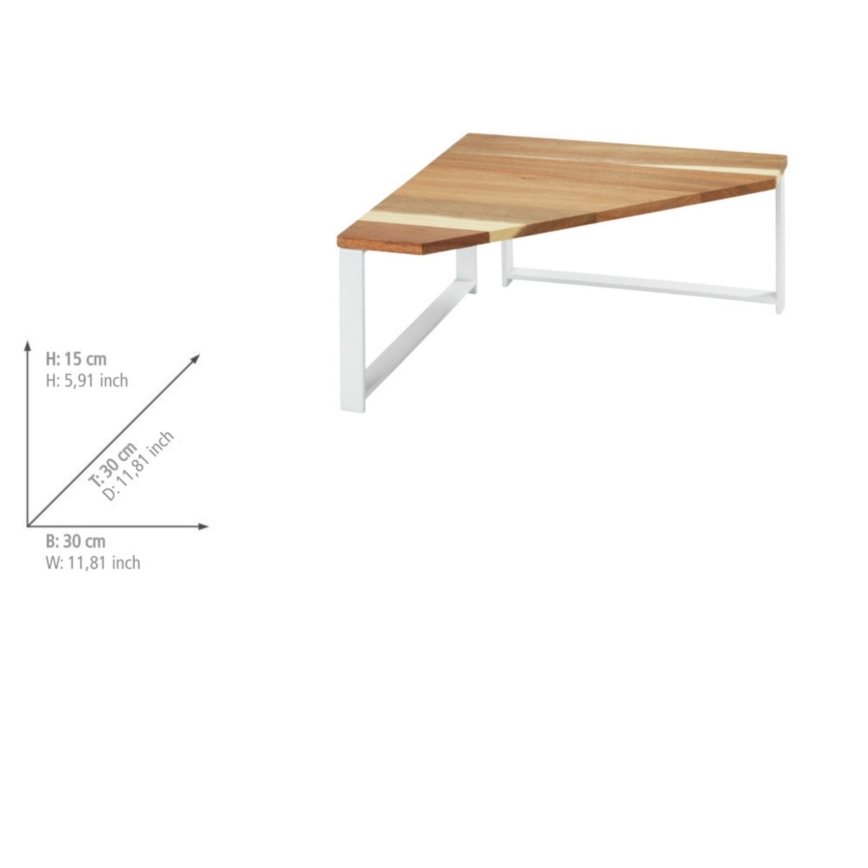 WENKO 53026100 - Polica LOUISA 30x30 cm bela/rjava