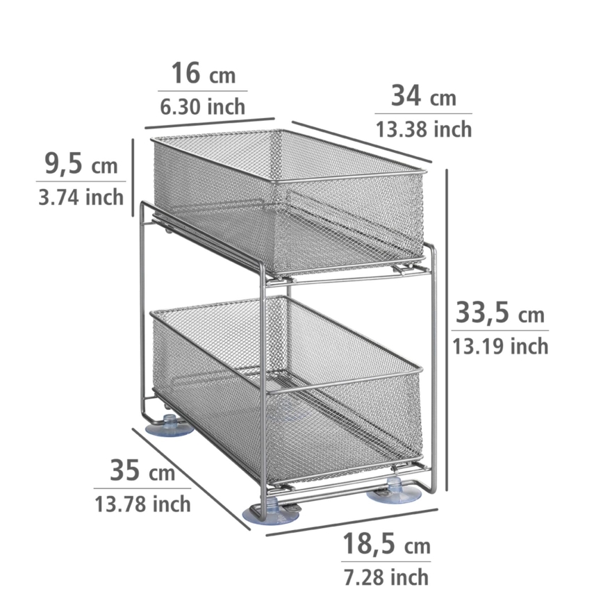 WENKO 53140800 - Polica GIOMA 35x33,5 cm srebrna