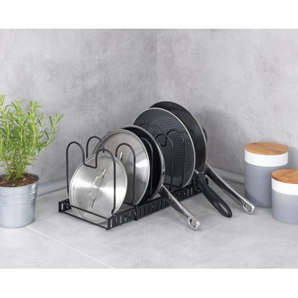 WENKO 53149100 - Nosilec za pokrove in ponve 18x18 cm črn