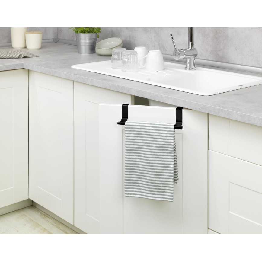 WENKO 53246100 - Nosilec za brisače 7x6 cm nerjaveče jeklo/črna