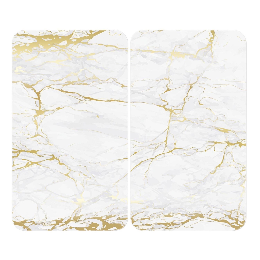 WENKO 53901100 - Pokrov za kuhalno ploščo 30x52 cm bel/siv/prozoren