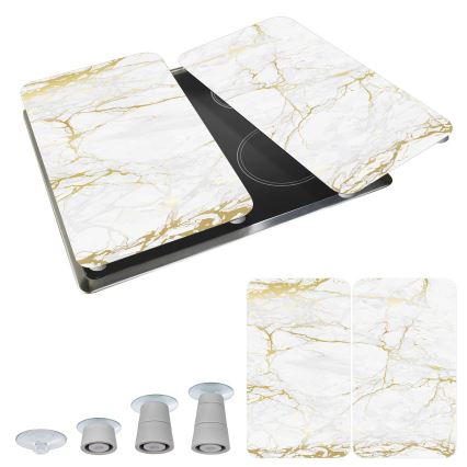 WENKO 53901100 - Pokrov za kuhalno ploščo 30x52 cm bel/siv/prozoren