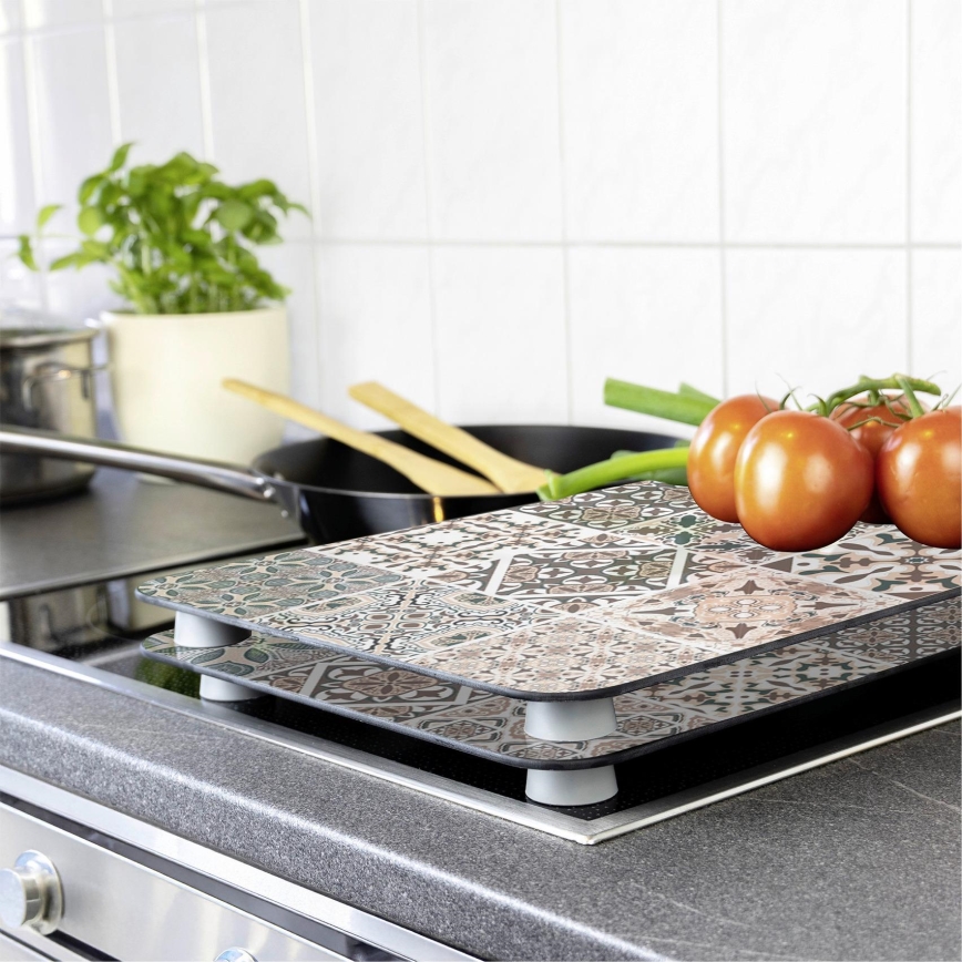 WENKO 53904100 - Pokrov kuhalne plošče 30x52 cm večbarven/siv/prozoren
