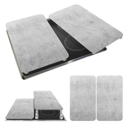 WENKO 53906100 - Pokrov za kuhalno ploščo 30x52 cm siv/prozoren