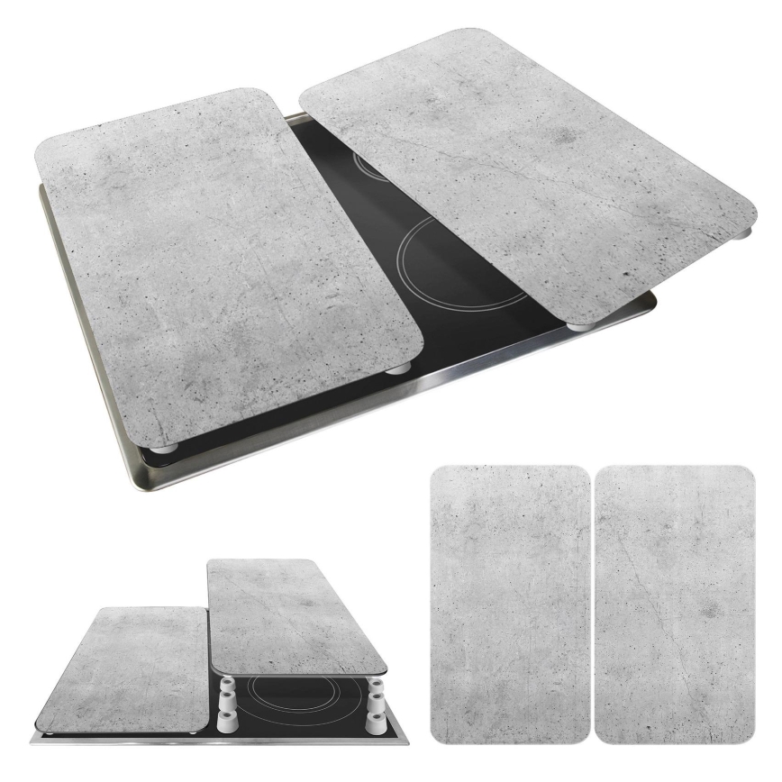 WENKO 53906100 - Pokrov za kuhalno ploščo 30x52 cm siv/prozoren