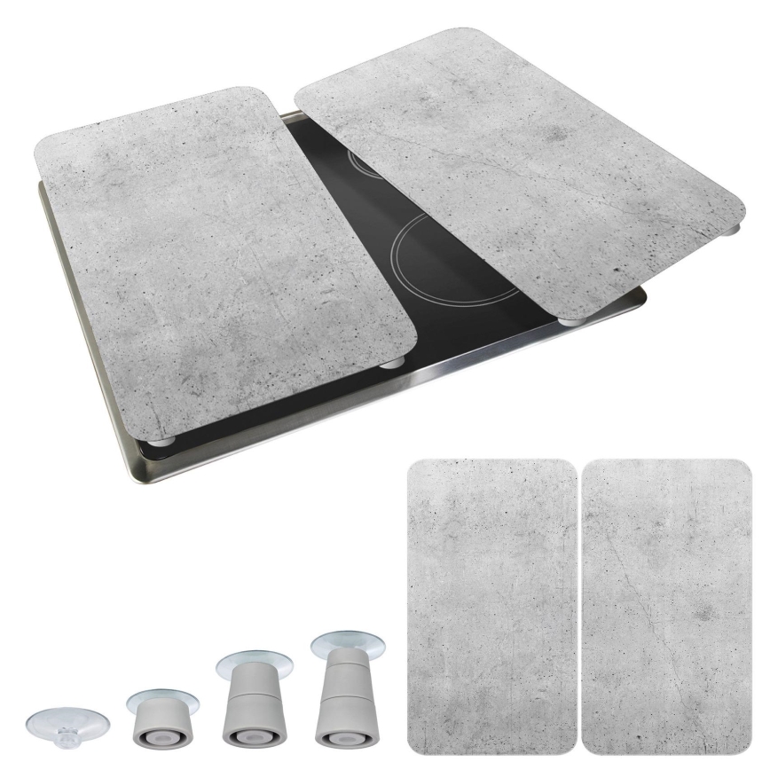 WENKO 53906100 - Pokrov za kuhalno ploščo 30x52 cm siv/prozoren