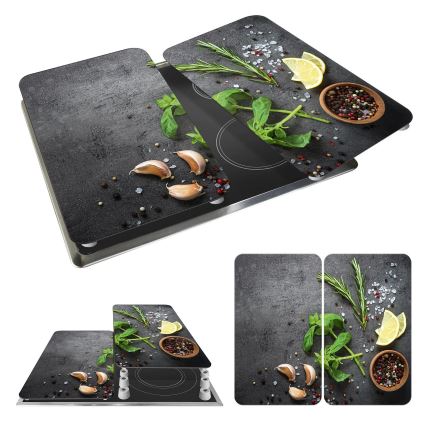 WENKO 53907100 - Pokrov kuhalne plošče 30x52 cm večbarven/siv/prozoren
