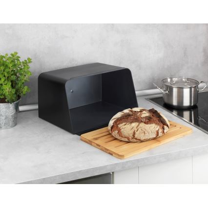 WENKO 54098100 - Posoda za kruh KUBO 35x26,5 cm črna/rjava