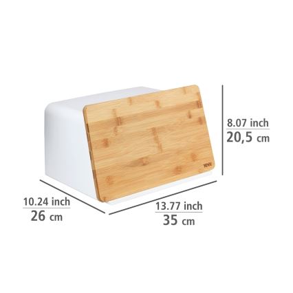 WENKO 54099100 - Škatla za kruh KUBO 35x26,5 cm bela/rjava