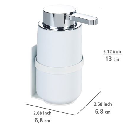 WENKO 54655100 - Dozator za tekoče milo WOYA 250 ml bela/sijajni krom