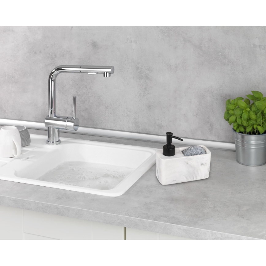 WENKO 54668100 - Dozator za milo RESA 14,5x14,3 cm bela/črna