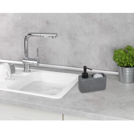 WENKO 54669100 - Dozator za milo RESA 14,5x14,3 cm siva/črna