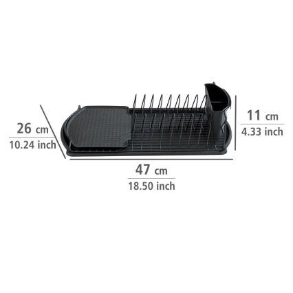 WENKO 54767100 - Odcejalnik BASIC 47,5 x 26,5 cm črn