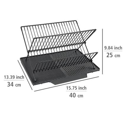 WENKO 54771100 - Sušilec za posodo NELIA 34x40 cm črn
