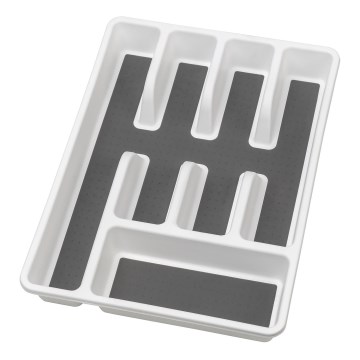 WENKO 54788100 - Organizator za jedilni pribor 26,5x36,5 cm bela/siva