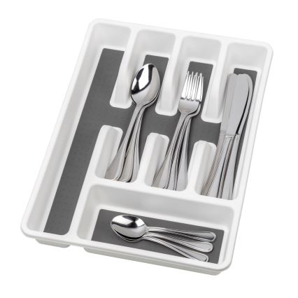 WENKO 54788100 - Organizator za jedilni pribor 26,5x36,5 cm bela/siva