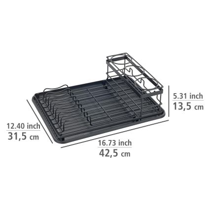 WENKO 54798100 - Ocedilo za posodo AMY 42,5x31,5 cm v črni barvi