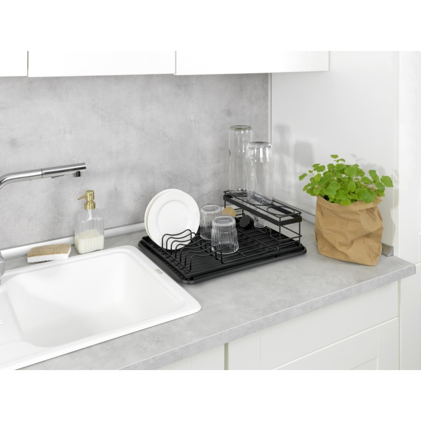 WENKO 54798100 - Ocedilo za posodo AMY 42,5x31,5 cm v črni barvi