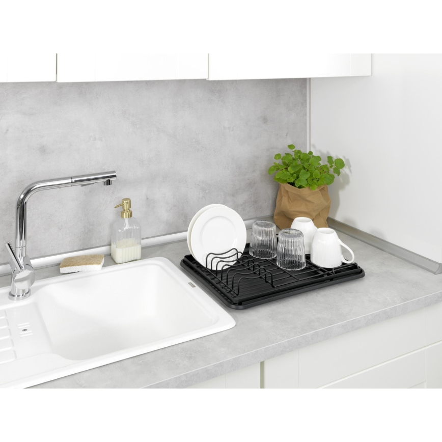 WENKO 54798100 - Ocedilo za posodo AMY 42,5x31,5 cm v črni barvi