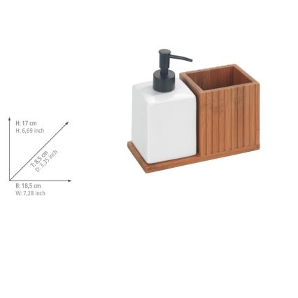 WENKO 54944100 - Dozator tekočega mila MERA 18,5x17 cm rjav