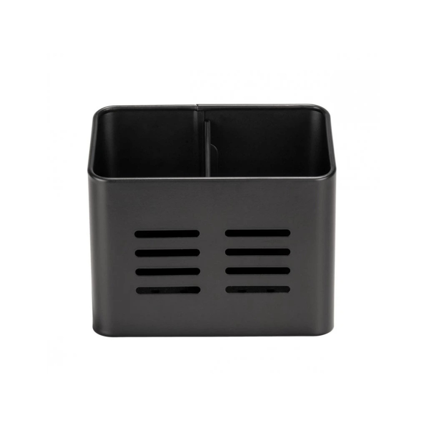 WENKO 55024100-Košarica za jedilni pribor BLACK OUTDOOR KITCHEN 16x13,5 cm črna