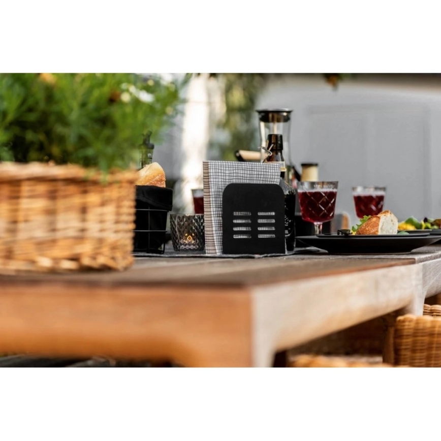 WENKO 55025100-Držalo za serviete BLACK OUTDOOR KITCHEN 15x12,5 cm črno