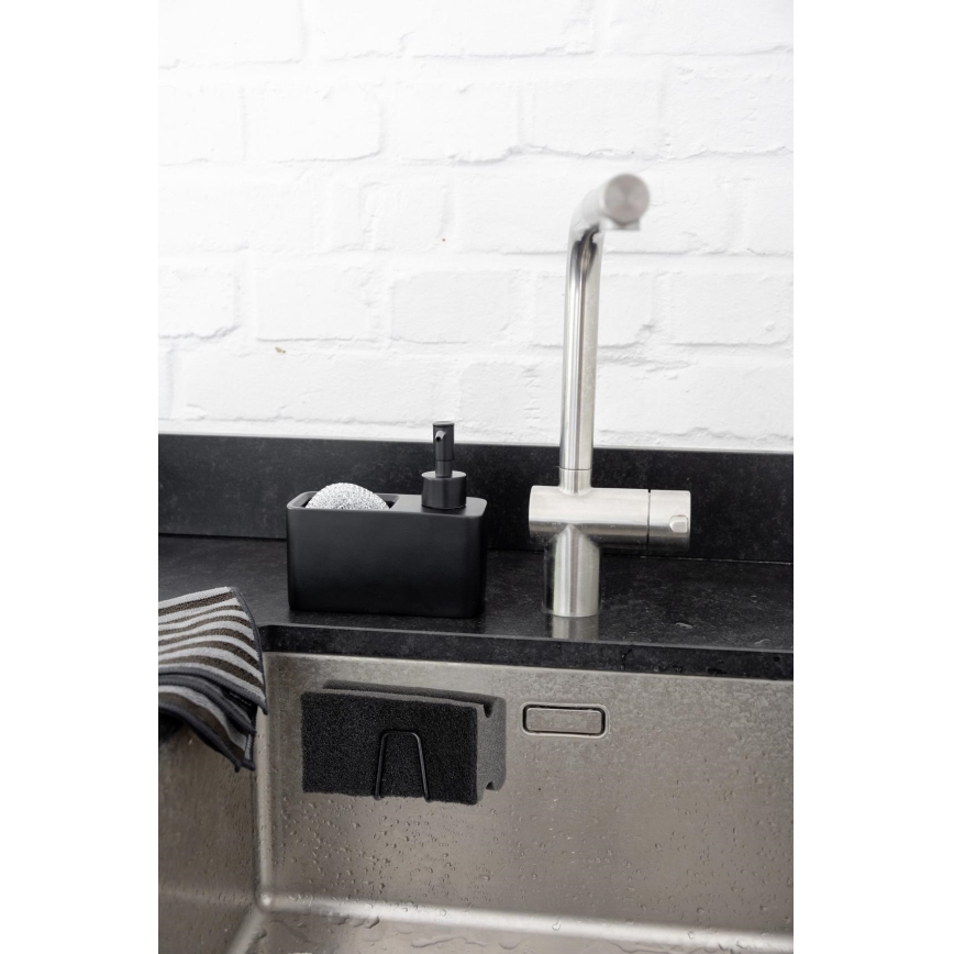 WENKO 55071100 - Nosilec BLACK OUTDOOR KITCHEN 5x5 cm nerjavno jeklo/črna