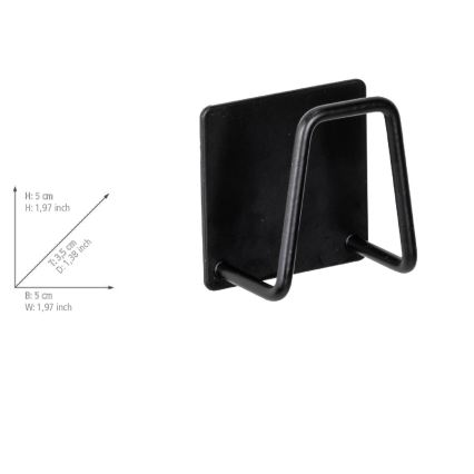 WENKO 55071100 - Nosilec BLACK OUTDOOR KITCHEN 5x5 cm nerjavno jeklo/črna