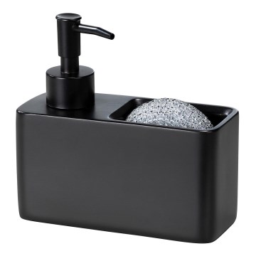WENKO 55076100 - Dozator za milo BLACK OUTDOOR KITCHEN 14,5x14,3 cm črna