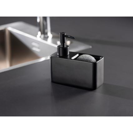 WENKO 55076100 - Dozator za milo BLACK OUTDOOR KITCHEN 14,5x14,3 cm črna