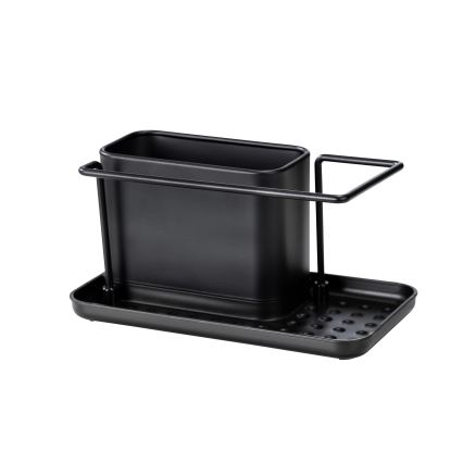WENKO 55078100 - Organizator BLACK OUTDOOR KITCHEN 21x12 cm nerjaveče jeklo/črna