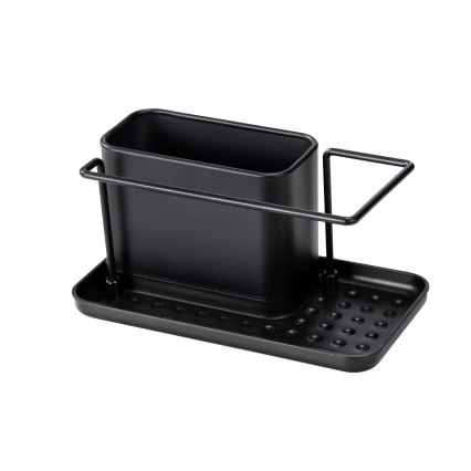 WENKO 55078100 - Organizator BLACK OUTDOOR KITCHEN 21x12 cm nerjaveče jeklo/črna