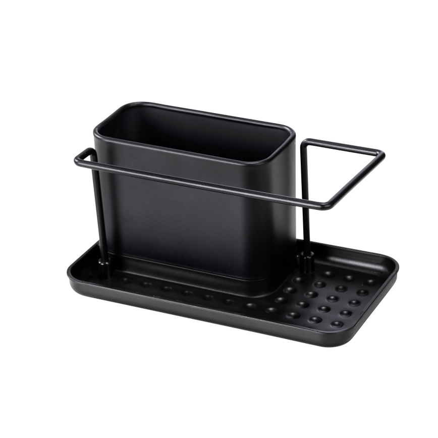 WENKO 55078100 - Organizator BLACK OUTDOOR KITCHEN 21x12 cm nerjaveče jeklo/črna