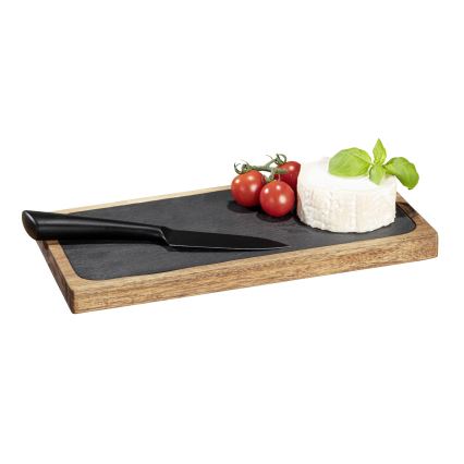WENKO 55103100 - Deska za rezanje BLACK OUTDOOR KITCHEN 30x15 cm rjava/siva