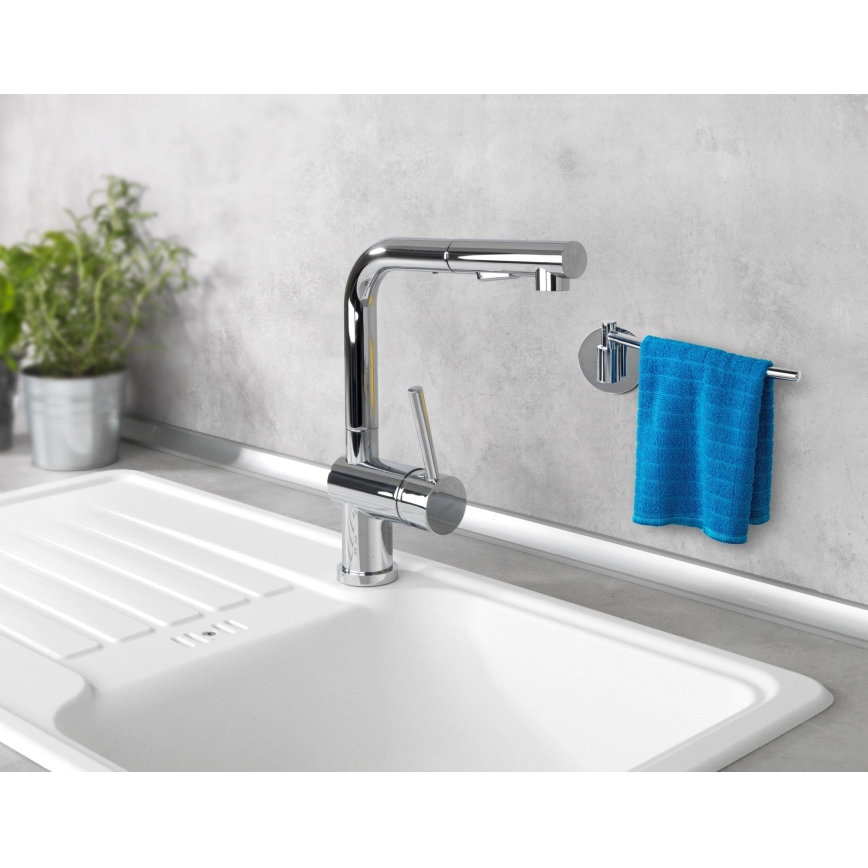 WENKO 5639100 - Nosilec za papirnate brisače TURBO-LOC KÜCHE 23x6,5 cm nerjaveče jeklo/srebrna