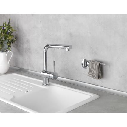 WENKO 5639100 - Nosilec za papirnate brisače TURBO-LOC KÜCHE 23x6,5 cm nerjaveče jeklo/srebrna