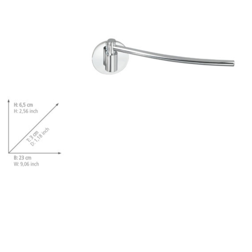 WENKO 5639100 - Nosilec za papirnate brisače TURBO-LOC KÜCHE 23x6,5 cm nerjaveče jeklo/srebrna