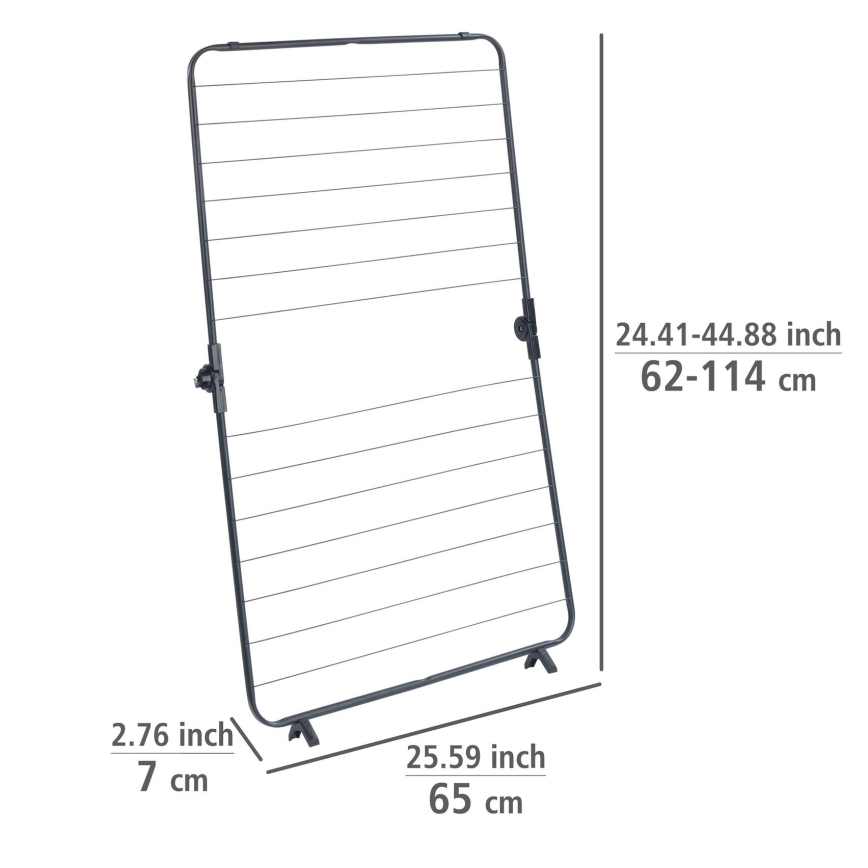 WENKO 63003100 - Sušilnik perila CHAMPION 65x114 cm, črne barve