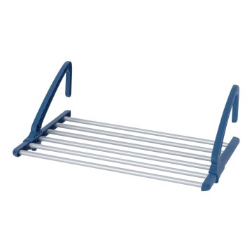 WENKO 63005800 - Stojalo za sušenje perila, 37,5 x 21 cm, iz nerjavečega jekla / srebrno / modro