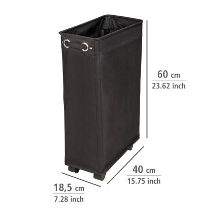 WENKO 69737800 - Koš za perilo CORNO 18,5x60 cm črna