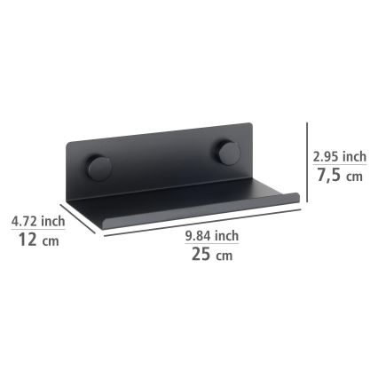WENKO 71147800 - Polica JET 25x7,5 cm črna