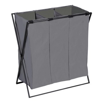 WENKO 71297800 - Koš za perilo TRIO 69x76 cm siva/črna