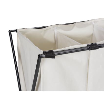WENKO 71298800 - Koš za perilo TRIO 69x76 cm v kremni in črni barvi