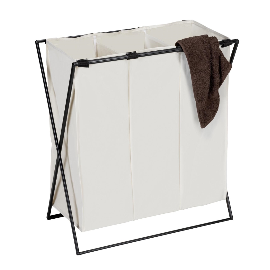 WENKO 71298800 - Koš za perilo TRIO 69x76 cm v kremni in črni barvi