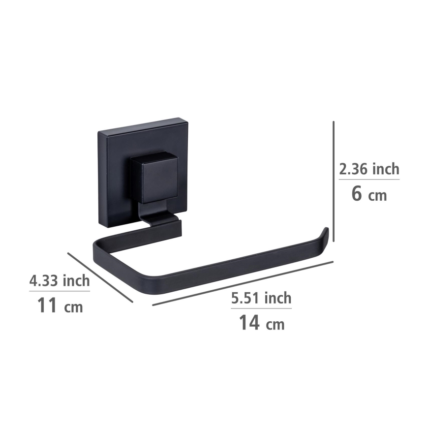 WENKO 71447800 - Držalo za toaletni papir VACUUM-LOC QUADRO ED 14x11 cm črno