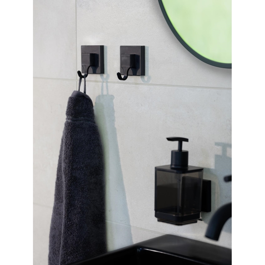 WENKO 71448800 - Kavelj VACUUM-LOC QUADRO ED 6x7 cm črna