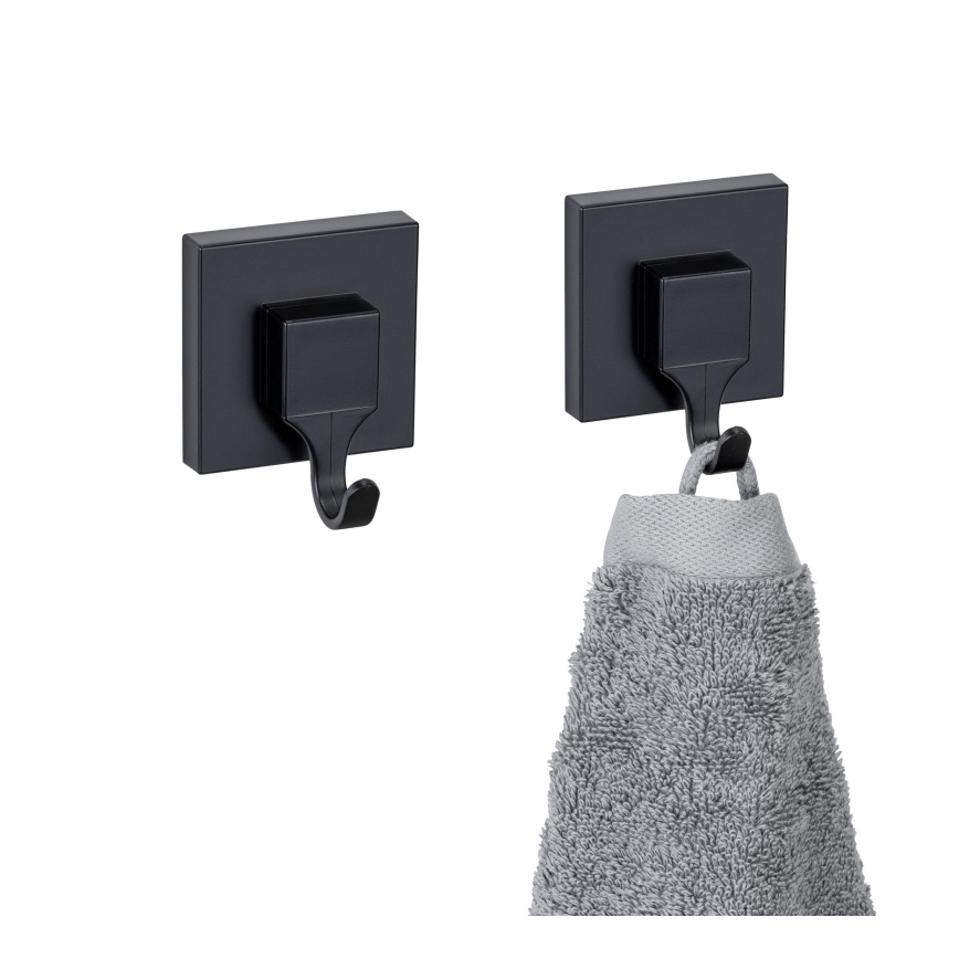 WENKO 71448800 - Kavelj VACUUM-LOC QUADRO ED 6x7 cm črna