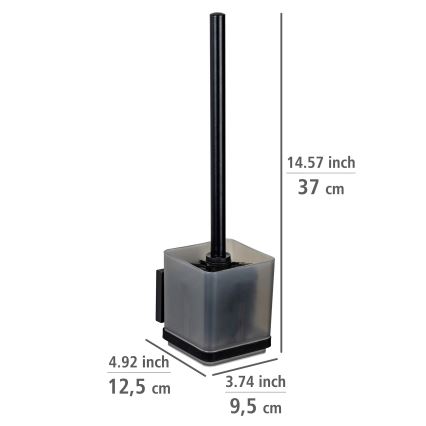 WENKO 71450800 - WC komplet VACUUM-LOC QUADRO ED 9,5x37 cm črna