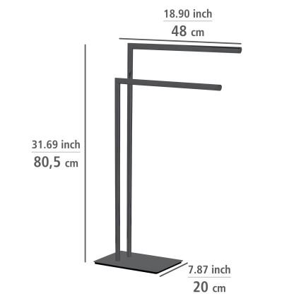 WENKO 71555800 - Stojalo za brisače RECCO 48x80,5 cm črno